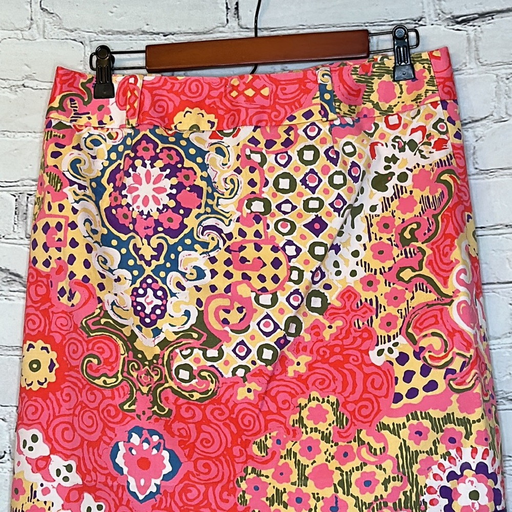 J. Crew Pink Purple Yellow Floral Skirt Size 6 Excellent Condition - Picture 8 of 9